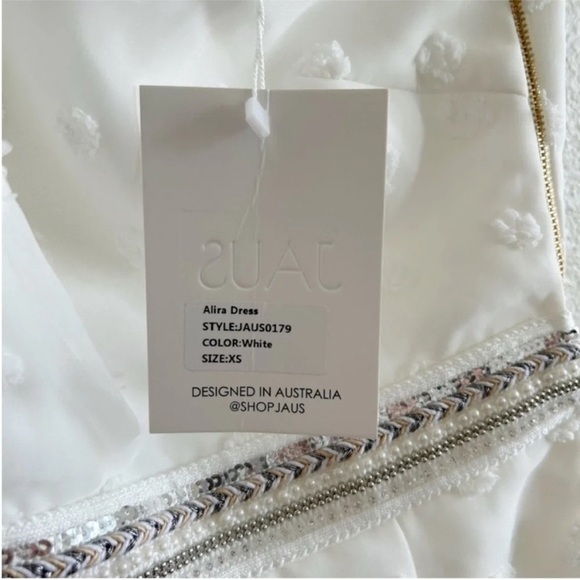 Jaus Alira One Shoulder Midi Dress White NWT - Picture 9 of 10